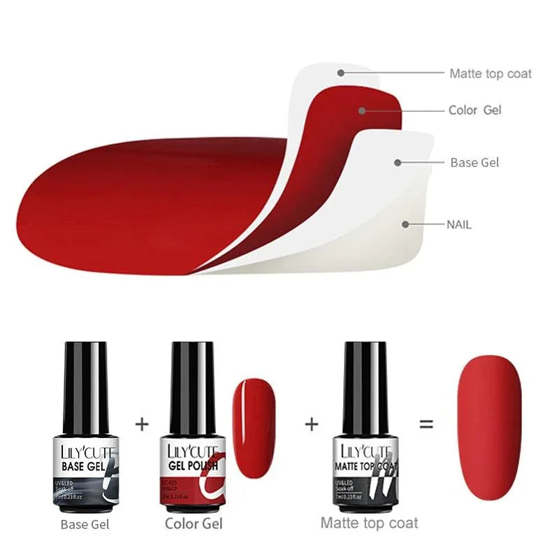 LILYCUTE 7ML Gel Unha Polonesa Nude: Semi-Permanente - Loja Universo 4V