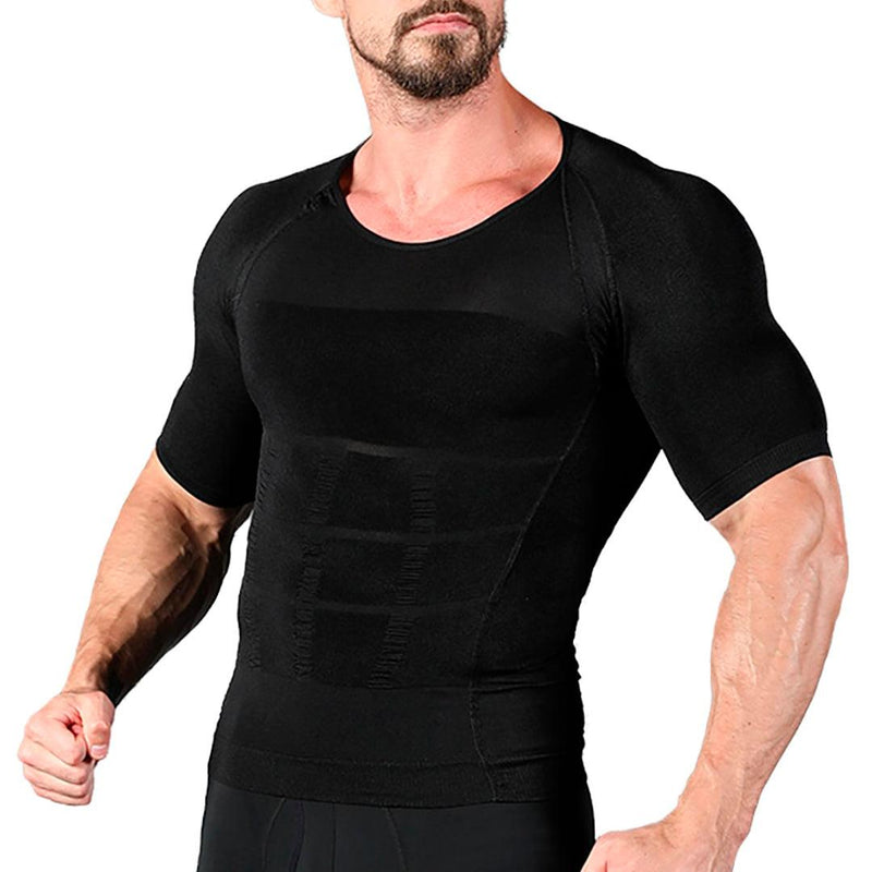 Camisa Masculina Modeladora de Corpo - Camiseta de Compressão Abdomina