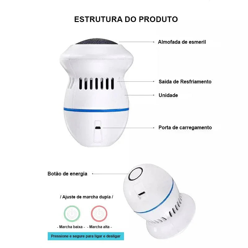 Removedor de Calos Elétrico para os Pés: Ferramenta de Pedicure Eficiente e Confortável - Loja Universo 4V