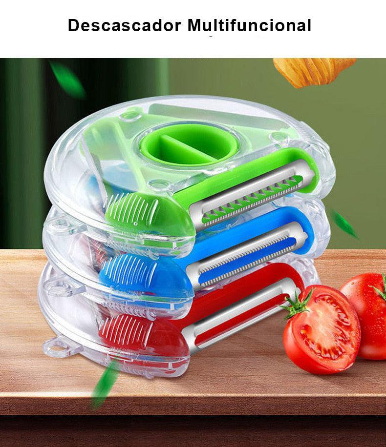 Descascador Multifuncional Três em Um: Rale e Descasque com Facilidade - Loja Universo 4V