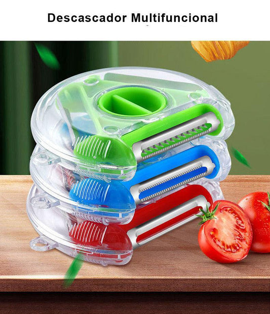Descascador Multifuncional Três em Um: Rale e Descasque com Facilidade - Loja Universo 4V