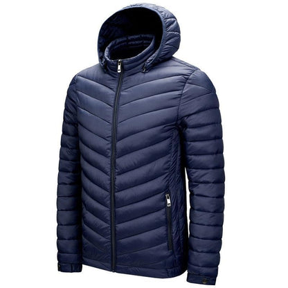 Jaqueta de Inverno Masculina Parka Acolchoada com Capuz e Zíper: Estilo e Conforto para Dias Gelados - Loja Universo 4V