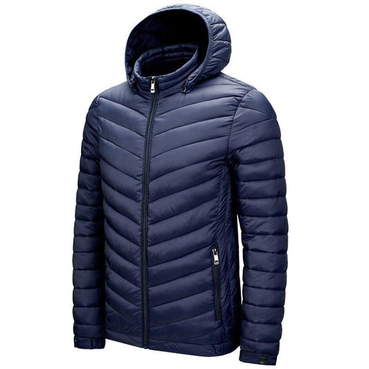 Jaqueta de Inverno Masculina Parka Acolchoada com Capuz e Zíper: Estilo e Conforto para Dias Gelados - Loja Universo 4V