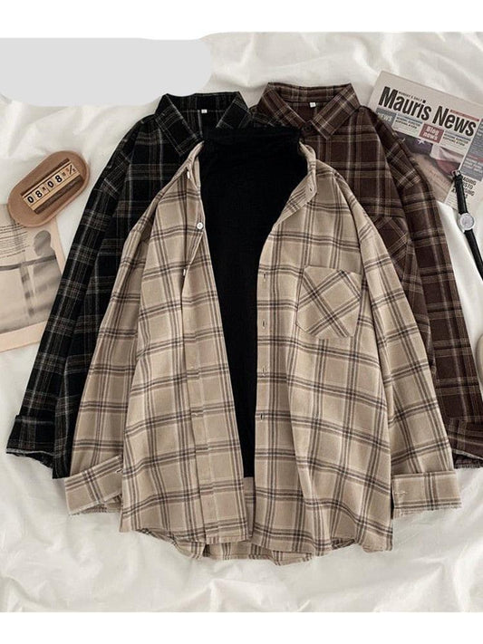 Camisa Feminina Xadrez Moda Coreana - Loja Universo 4V