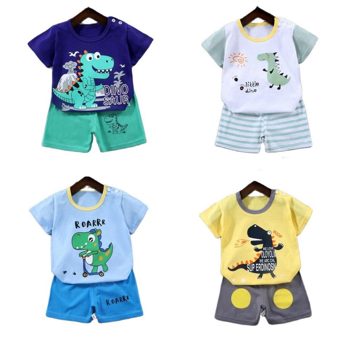 Novo Conjunto de Roupas Infantis Desenho Animado: T-shirt e Calças para Meninos e Meninas - Conforto e Estilo para os Bebês - Loja Universo 4V