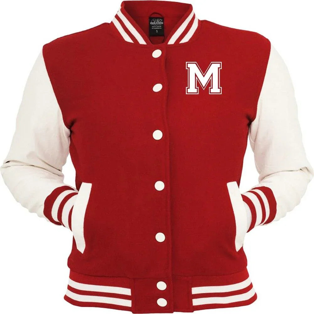 Jaqueta College Americana: Algodão, Letra "M" Bordada - Variedade de Cores - Unissex - Loja Universo 4V