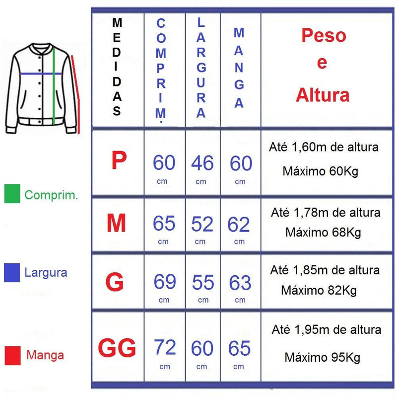 Jaqueta College Americana: Algodão, Letra "M" Bordada - Variedade de Cores - Unissex