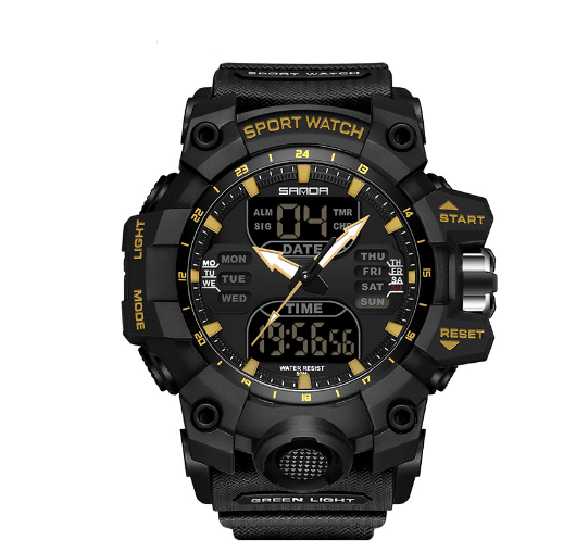 Relógio Esportivo Sanda: Resistente e Funcional, Design Moderno, Ideal para Atividades ao Ar Livre e Treinos, Cronômetro e Alarme Integrados - Loja Universo 4V
