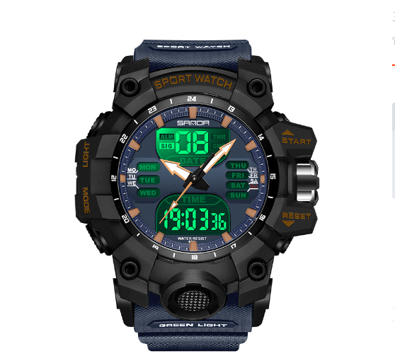 Relógio Esportivo Sanda: Resistente e Funcional, Design Moderno, Ideal para Atividades ao Ar Livre e Treinos, Cronômetro e Alarme Integrados - Loja Universo 4V