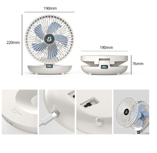 Ventilador Portátil Dobrável: Refresque-se em qualquer lugar com este acessório compacto e conveniente, perfeito para viagens e dias quentes!