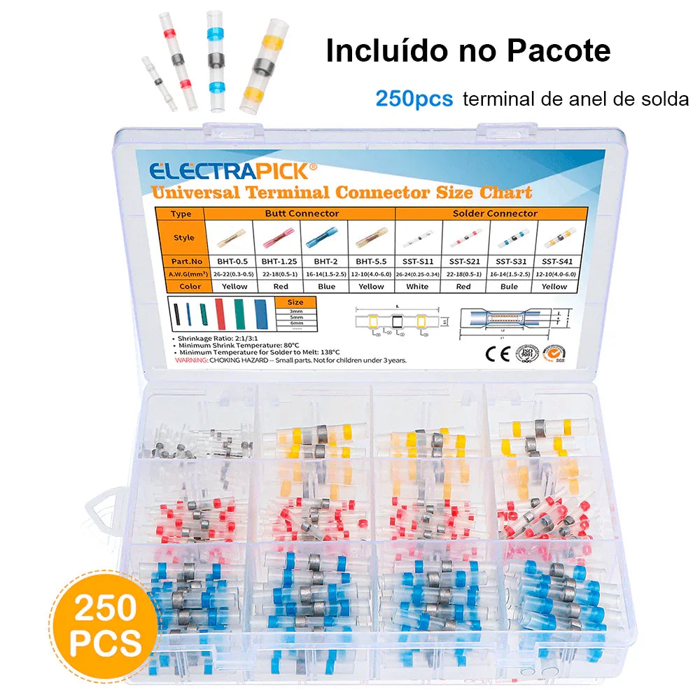 Conectores de Fio de Vedação de Solda à Prova D'água: Segurança Garantida em Qualquer Quantidade - Loja Universo 4V