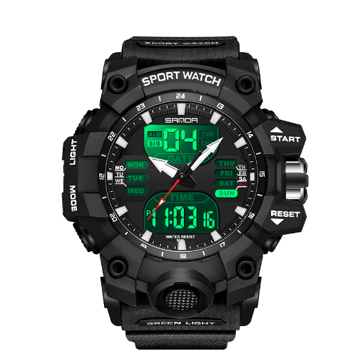Relógio Esportivo Sanda: Resistente e Funcional, Design Moderno, Ideal para Atividades ao Ar Livre e Treinos, Cronômetro e Alarme Integrados - Loja Universo 4V