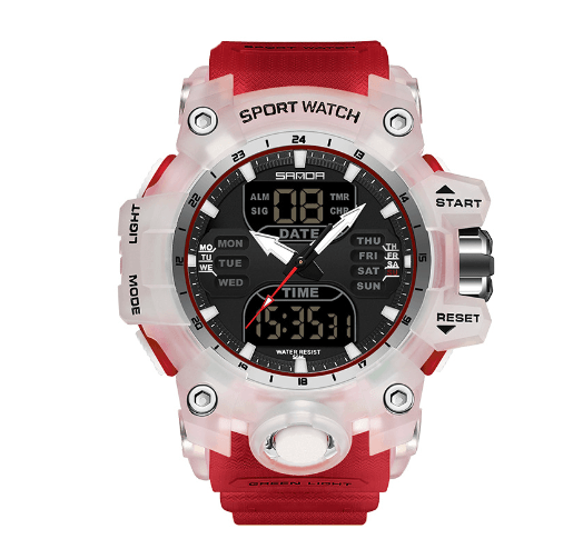 Relógio Esportivo Sanda: Resistente e Funcional, Design Moderno, Ideal para Atividades ao Ar Livre e Treinos, Cronômetro e Alarme Integrados - Loja Universo 4V