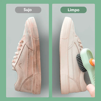 Escova de Sapato Multifuncional com Dispensador: Limpeza Eficiente e Prática em um só Produto - Loja Universo 4V