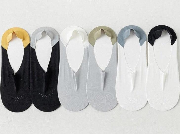 Meias Femininas Invisíveis de Boca Rasa para Primavera e Verão: Antiderrapantes, com Seda de Gel no Solado e Respiráveis - Loja Universo 4V